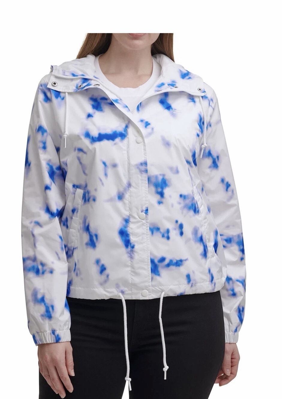 Levi's Women's Tie Dye Lightweight Retro Rain Slicker Jacket Large AR16